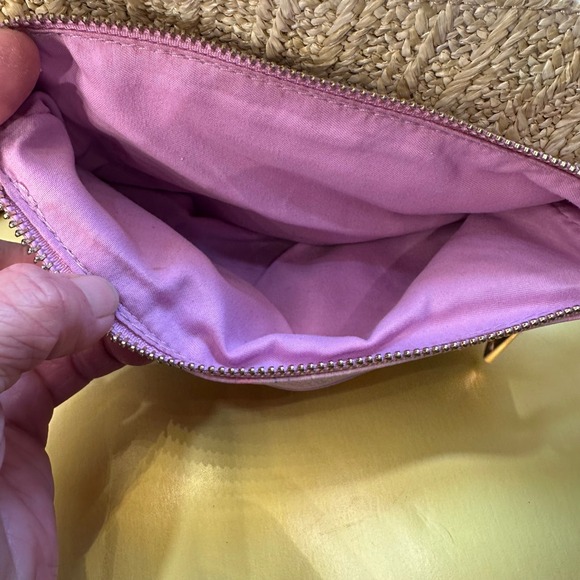 Leoma Lovegrove Pineapple Crossbody Bag Straw Faux Leather Tropical Pink Blue - Picture 9 of 13